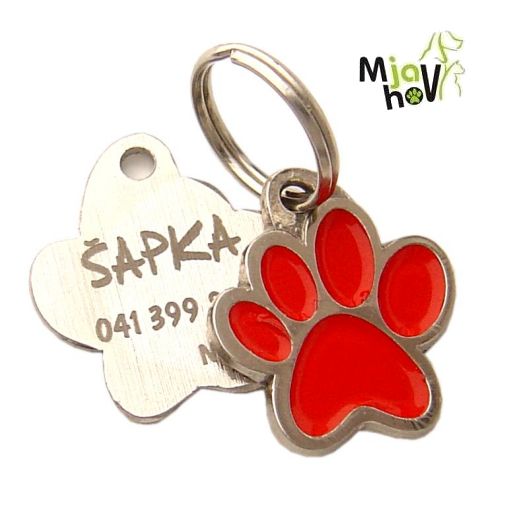 id-tegn-indgraverede-pote-rod.jpg Personlige hundetegn MjavHov - indgraverede hundetegn online